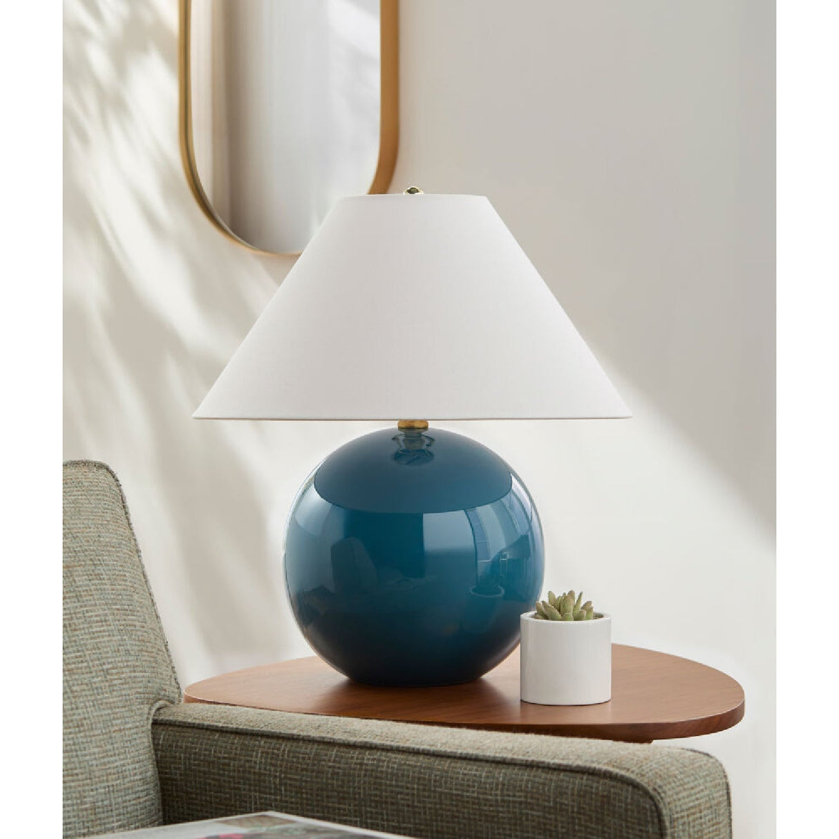 Modern European furniture - White Empire Fabric Table Lamp - www.oroa.com