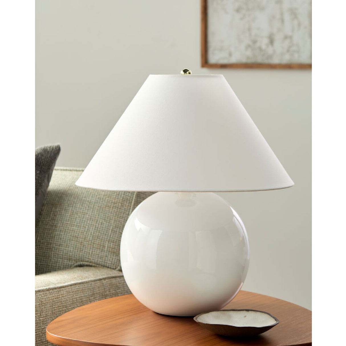 Modern European furniture - White Empire Fabric Table Lamp - www.oroa.com