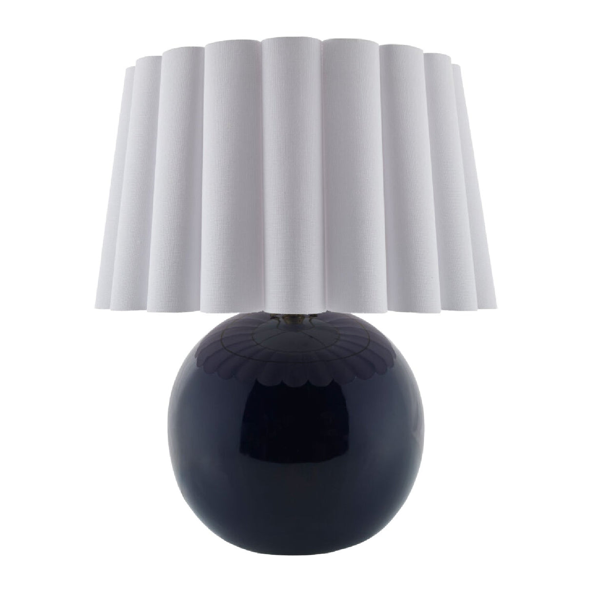 Modern European furniture - Scalloped White Fabric Table Lamp - www.oroa.com