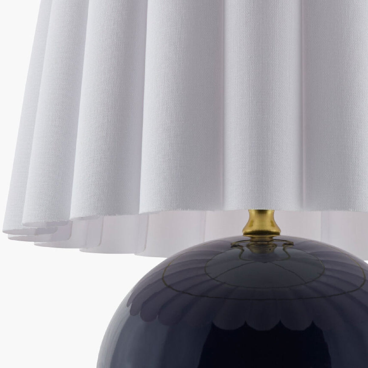Modern European furniture - Scalloped White Fabric Table Lamp - www.oroa.com