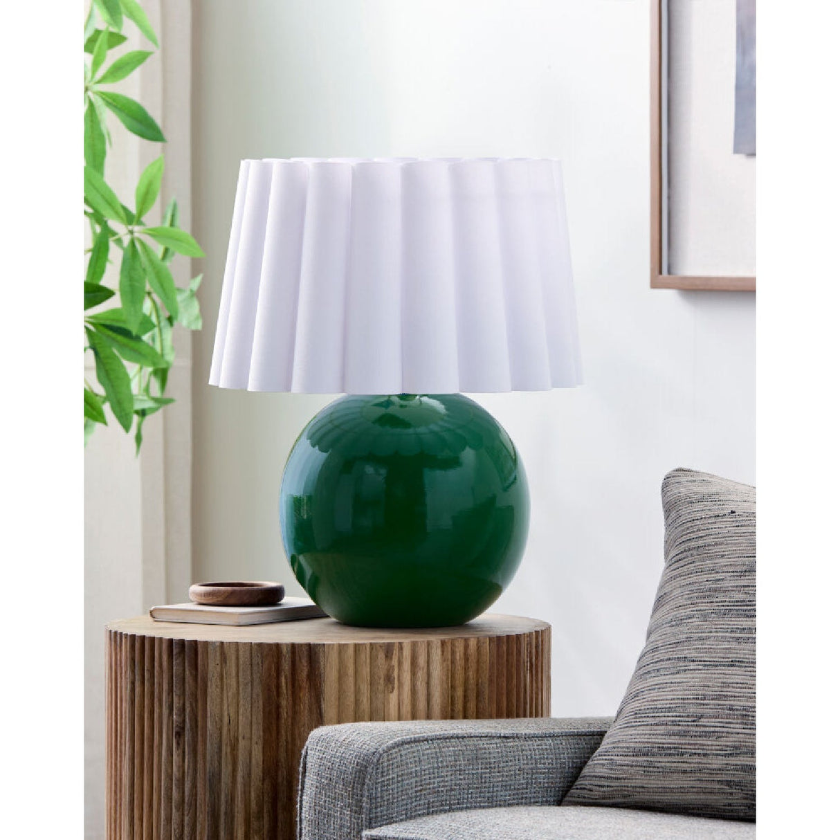 Modern European furniture - Scalloped White Fabric Table Lamp - www.oroa.com
