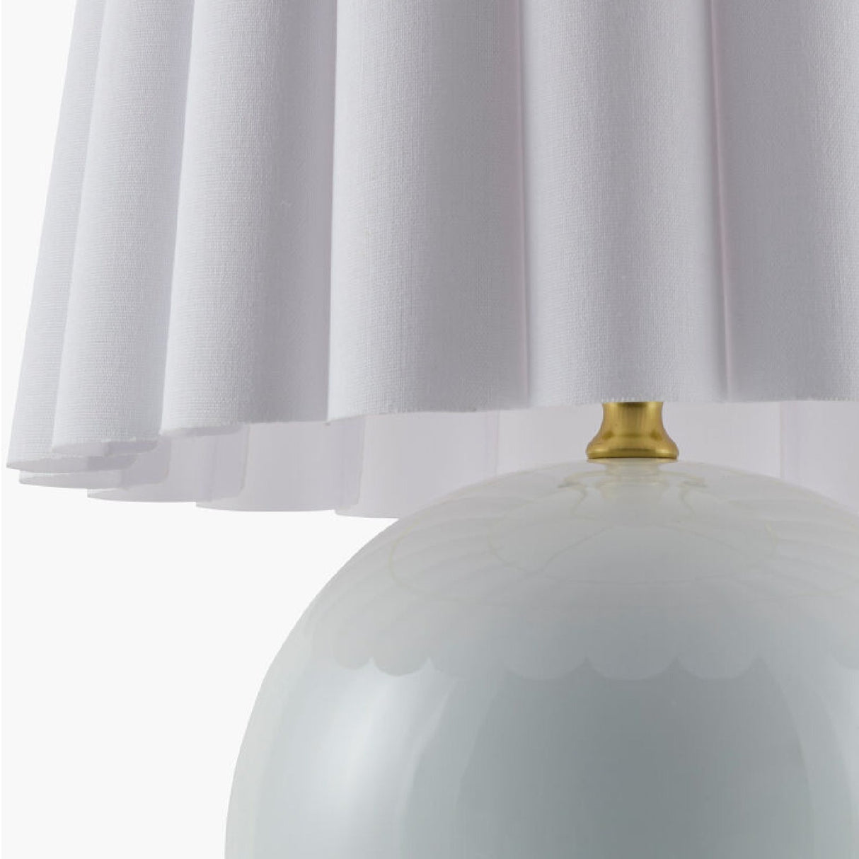 Modern European furniture - Scalloped White Fabric Table Lamp - www.oroa.com