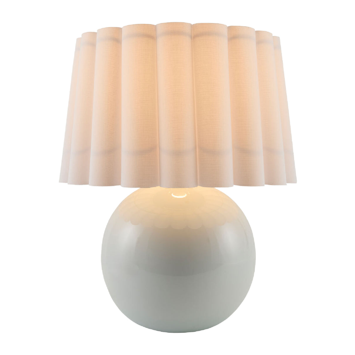 Modern European furniture - Scalloped White Fabric Table Lamp - www.oroa.com