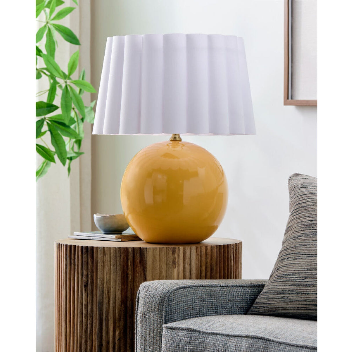 Modern European furniture - Scalloped White Fabric Table Lamp - www.oroa.com