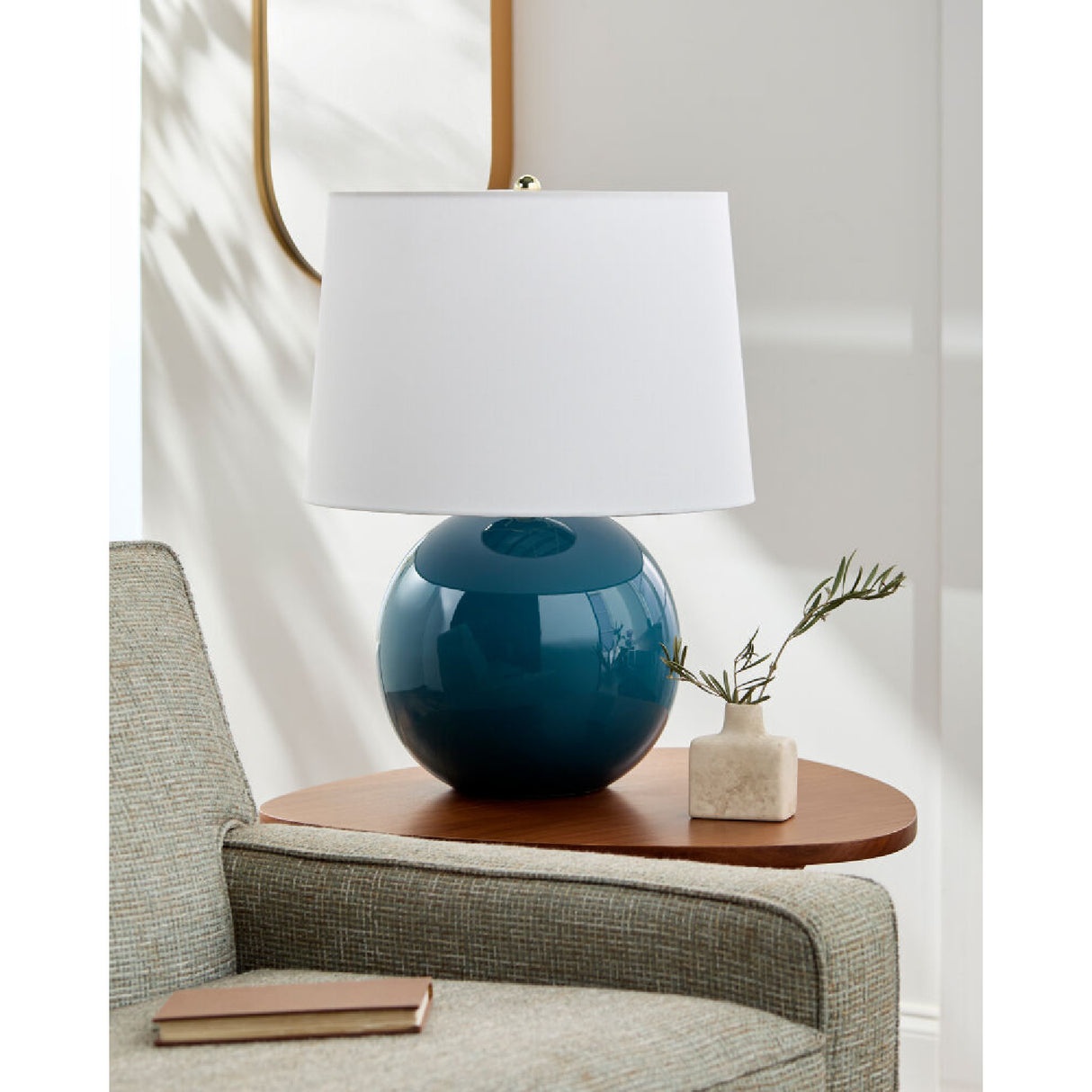Modern European furniture - Glazed Globe Ceramic Table Lamp - www.oroa.com
