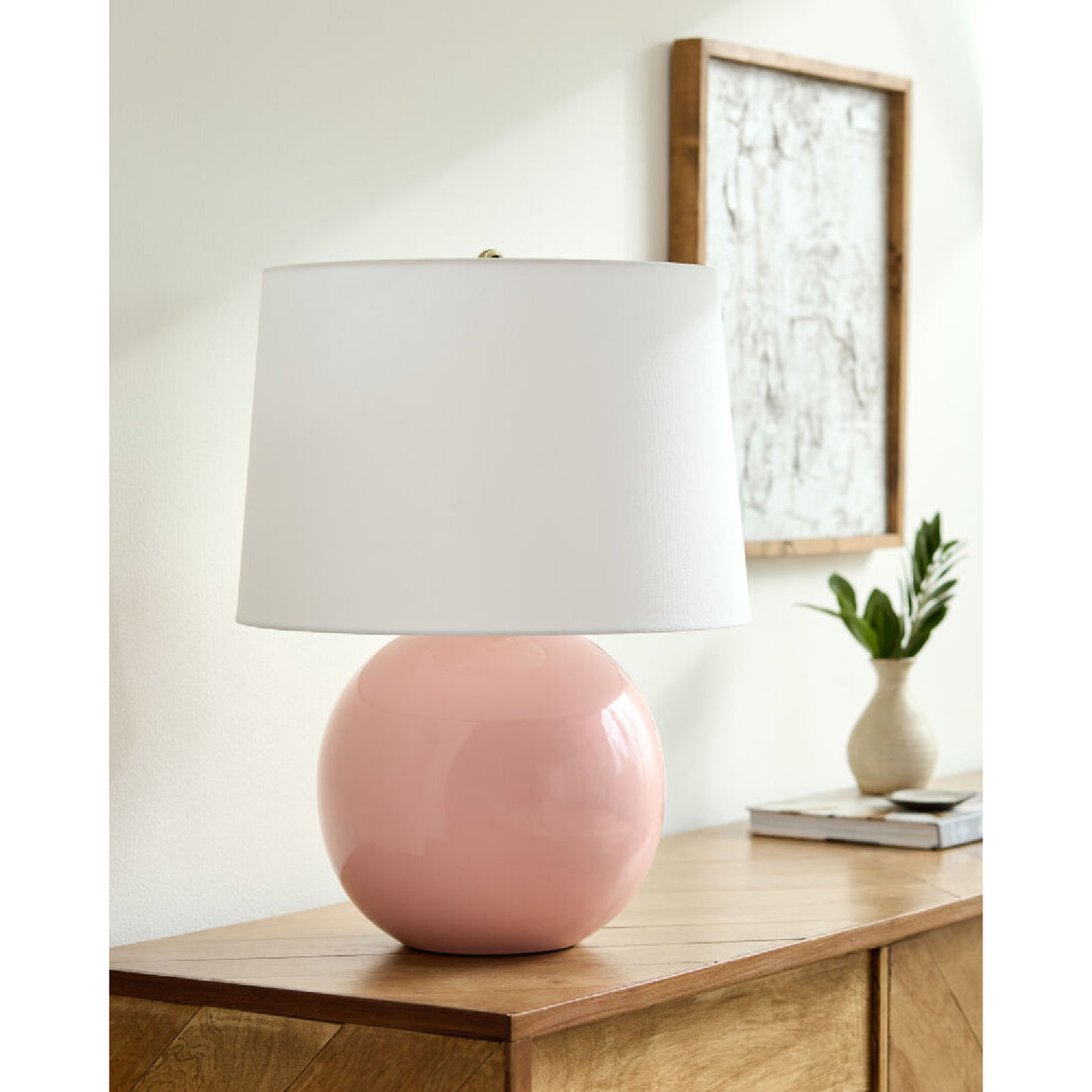 Modern European furniture - Glazed Globe Ceramic Table Lamp - www.oroa.com