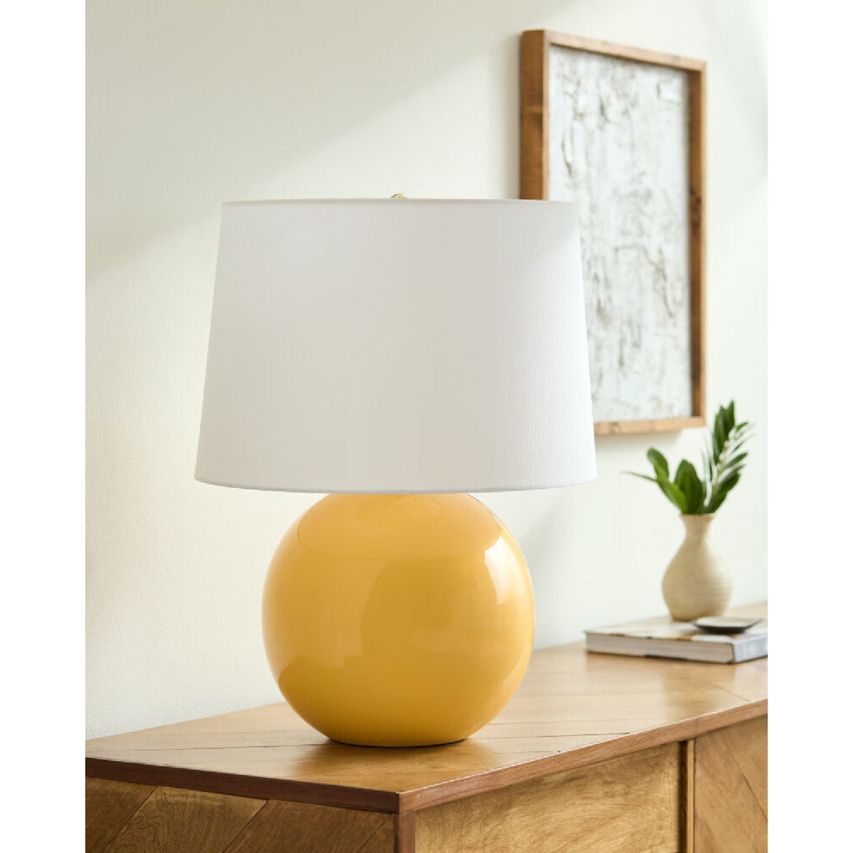 Modern European furniture - Glazed Globe Ceramic Table Lamp - www.oroa.com
