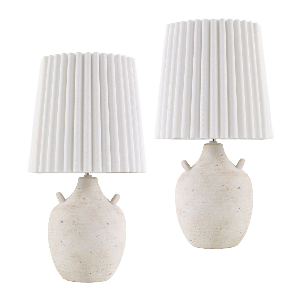 Modern European furniture - Ceramic Fluted Linen Table Lamps (2) - www.oroa.com