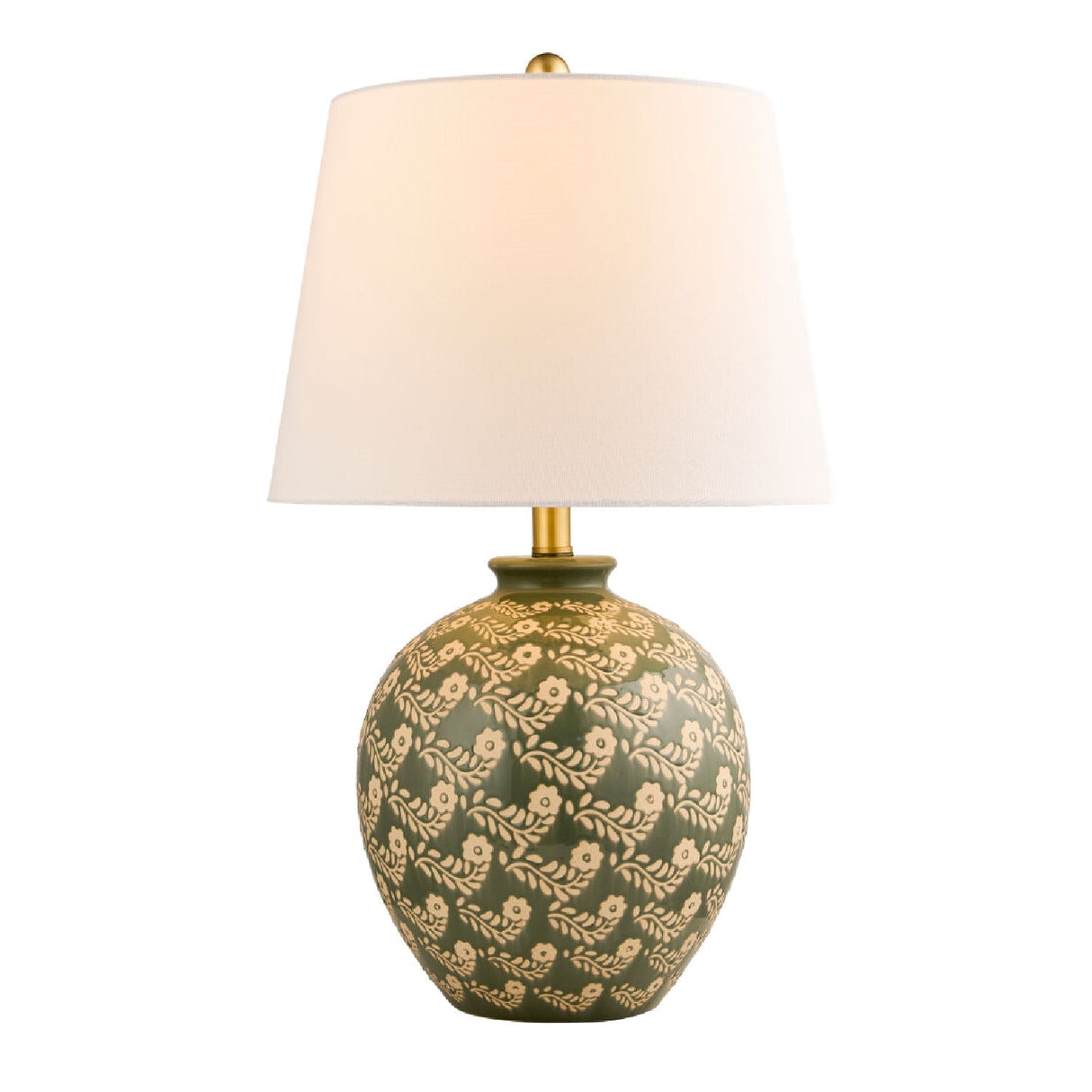 Modern European furniture - Green Ceramics Floral Table Lamp - www.oroa.com