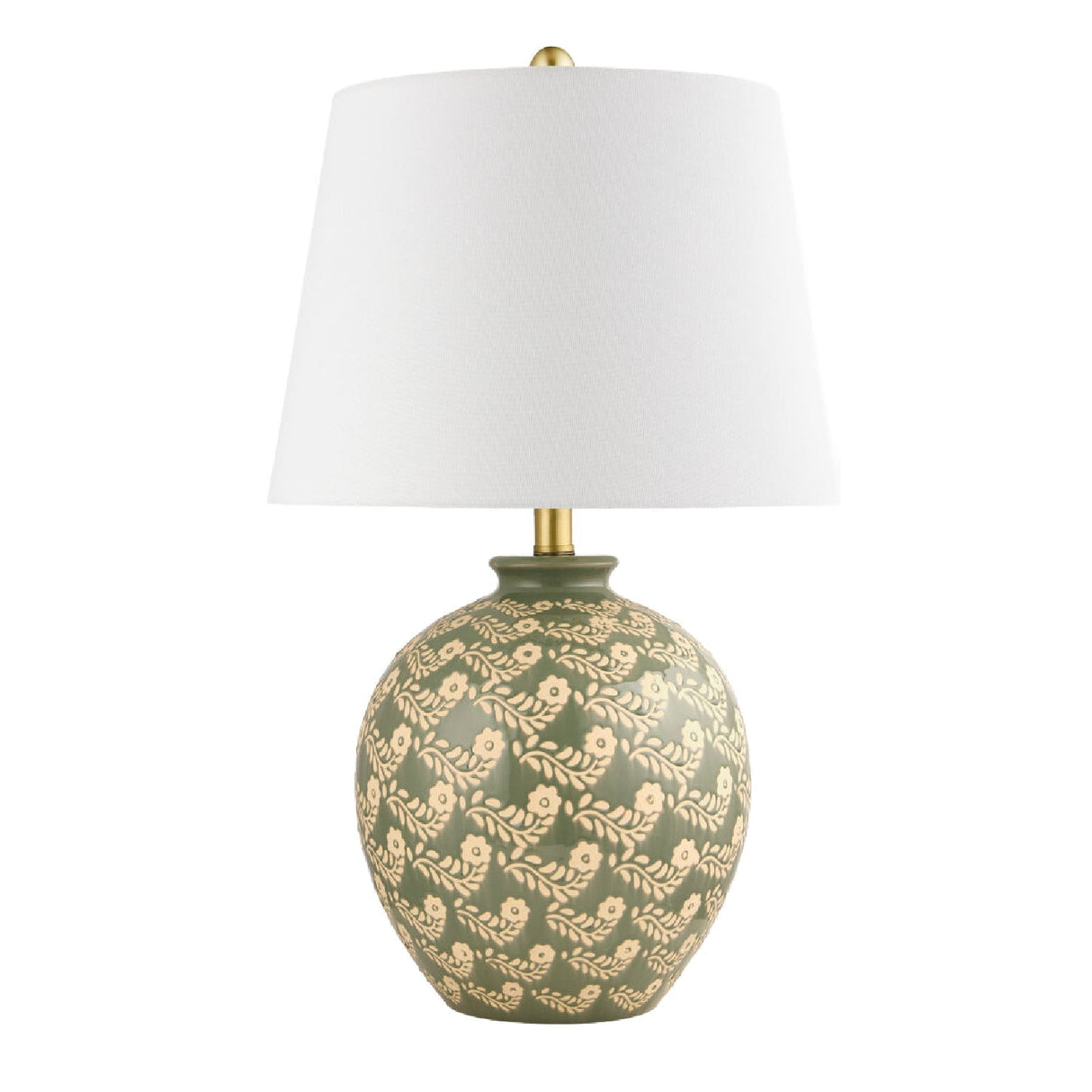 Modern European furniture - Green Ceramics Floral Table Lamp - www.oroa.com