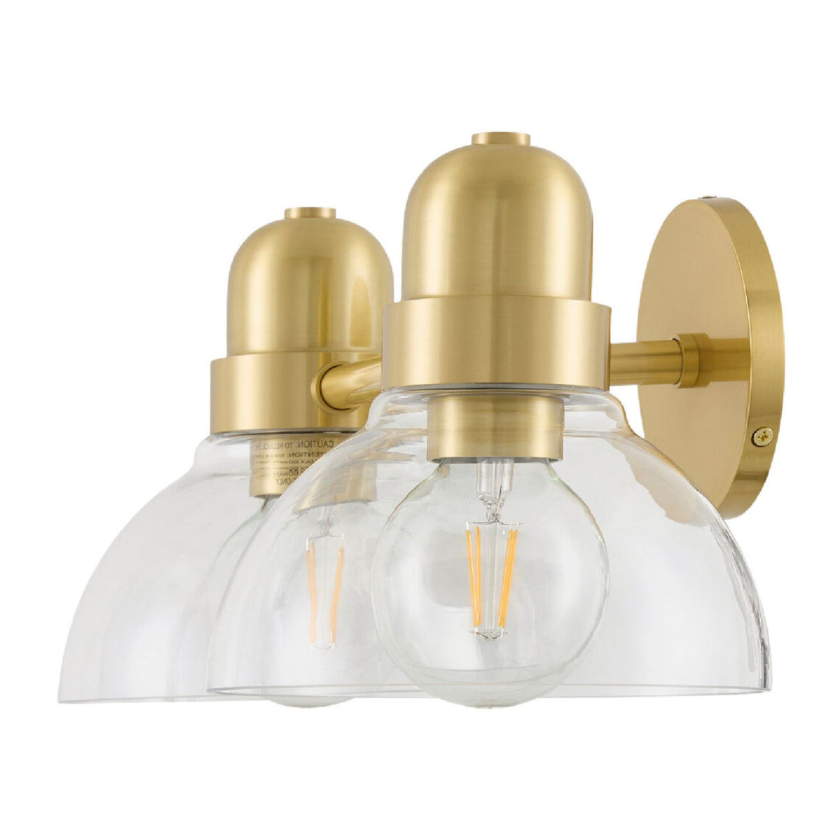 Modern European furniture - Clear Glass Gold Wall Lamp - www.oroa.com