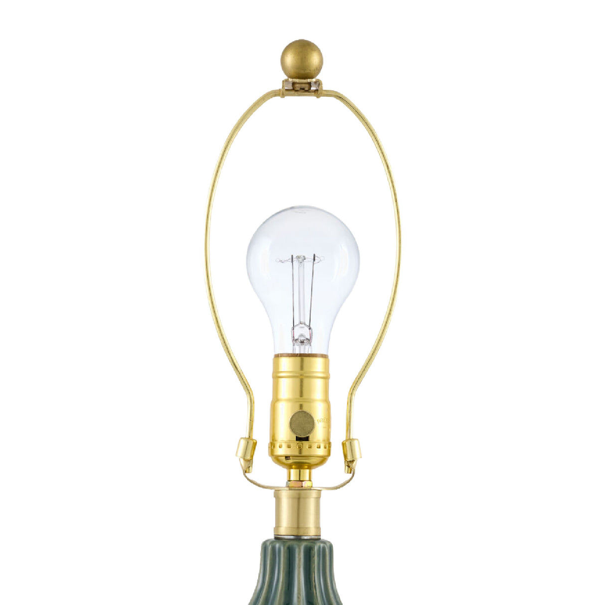 Modern European furniture - Green Fluted Ceramic Table Lamp - www.oroa.com