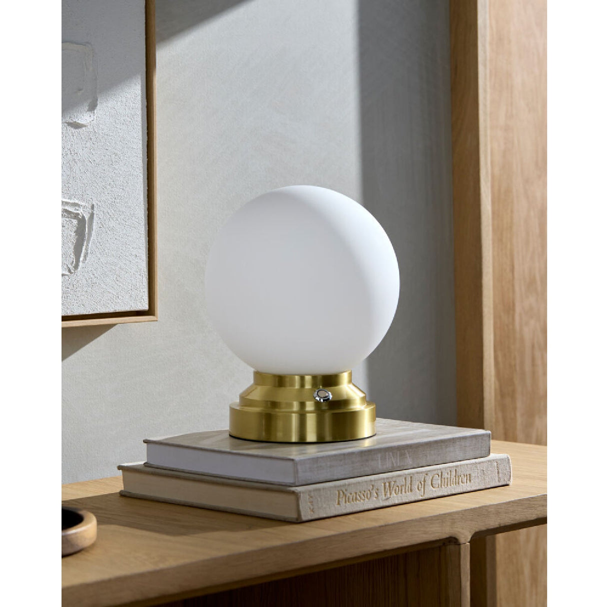 Modern European furniture - White Glass Globe Table Lamp - www.oroa.com