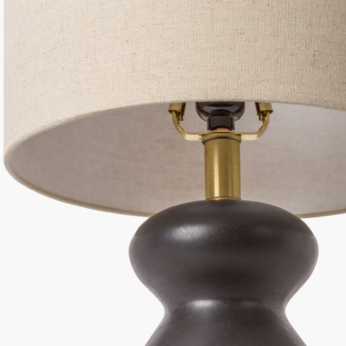 Modern European furniture - Glazed Black Ceramic Table Lamp - www.oroa.com
