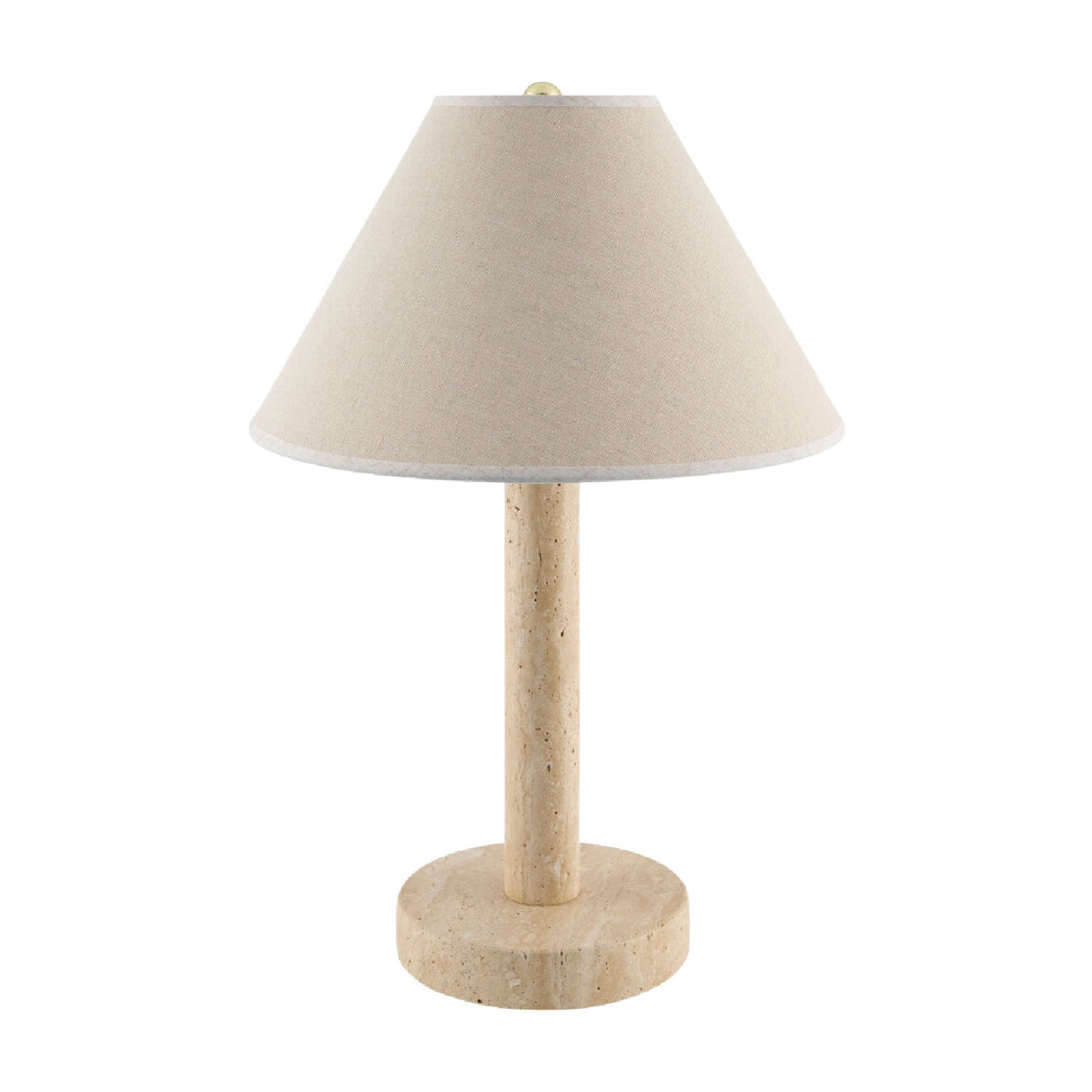 Modern European furniture - Cream Travertine Accent Table Lamp - www.oroa.com