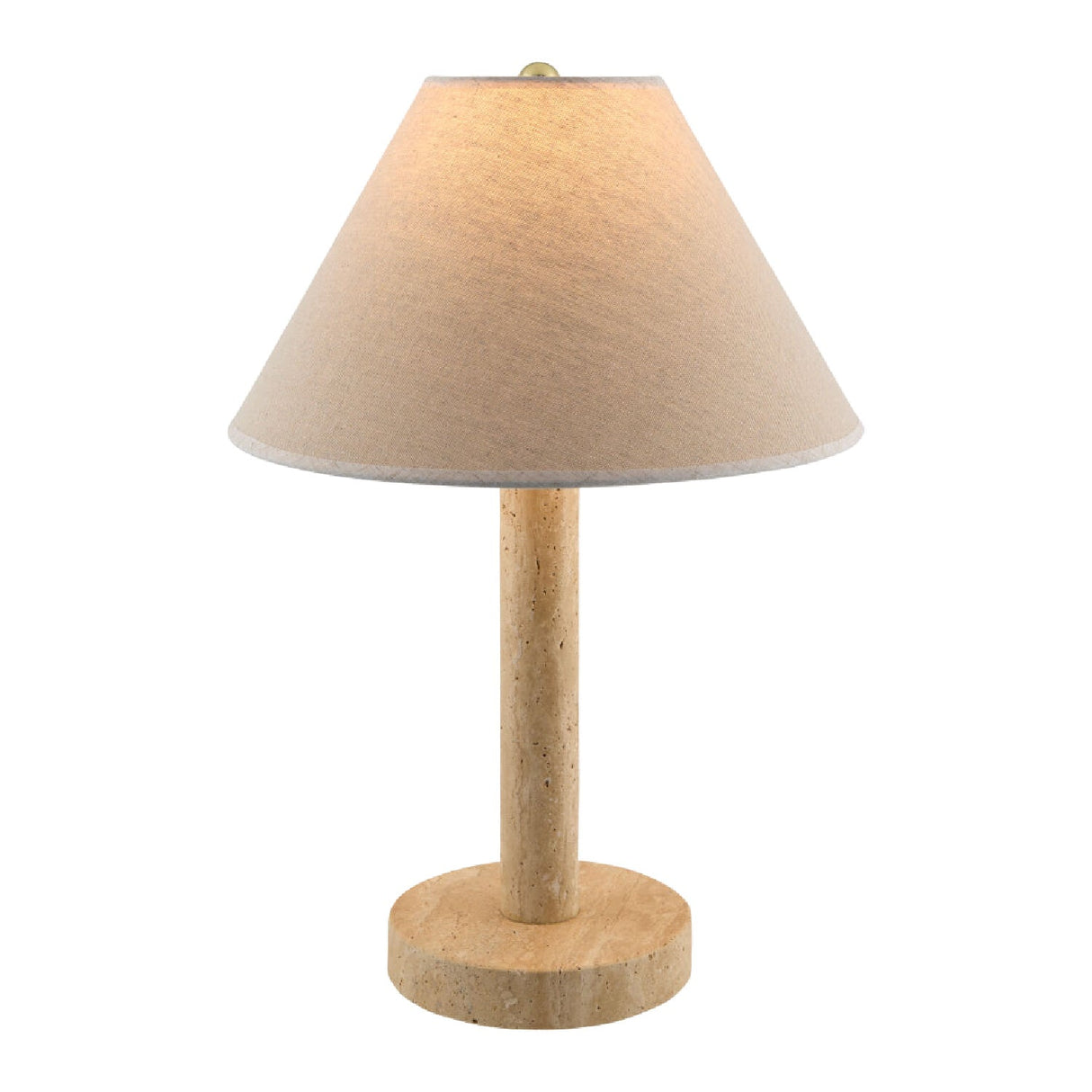 Modern European furniture - Cream Travertine Accent Table Lamp - www.oroa.com