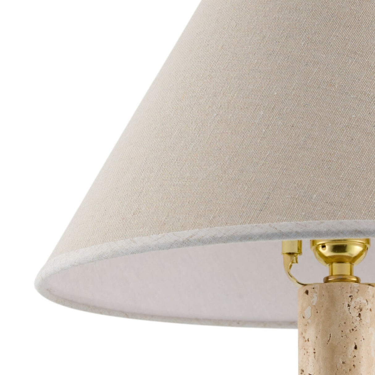 Modern European furniture - Cream Travertine Accent Table Lamp - www.oroa.com