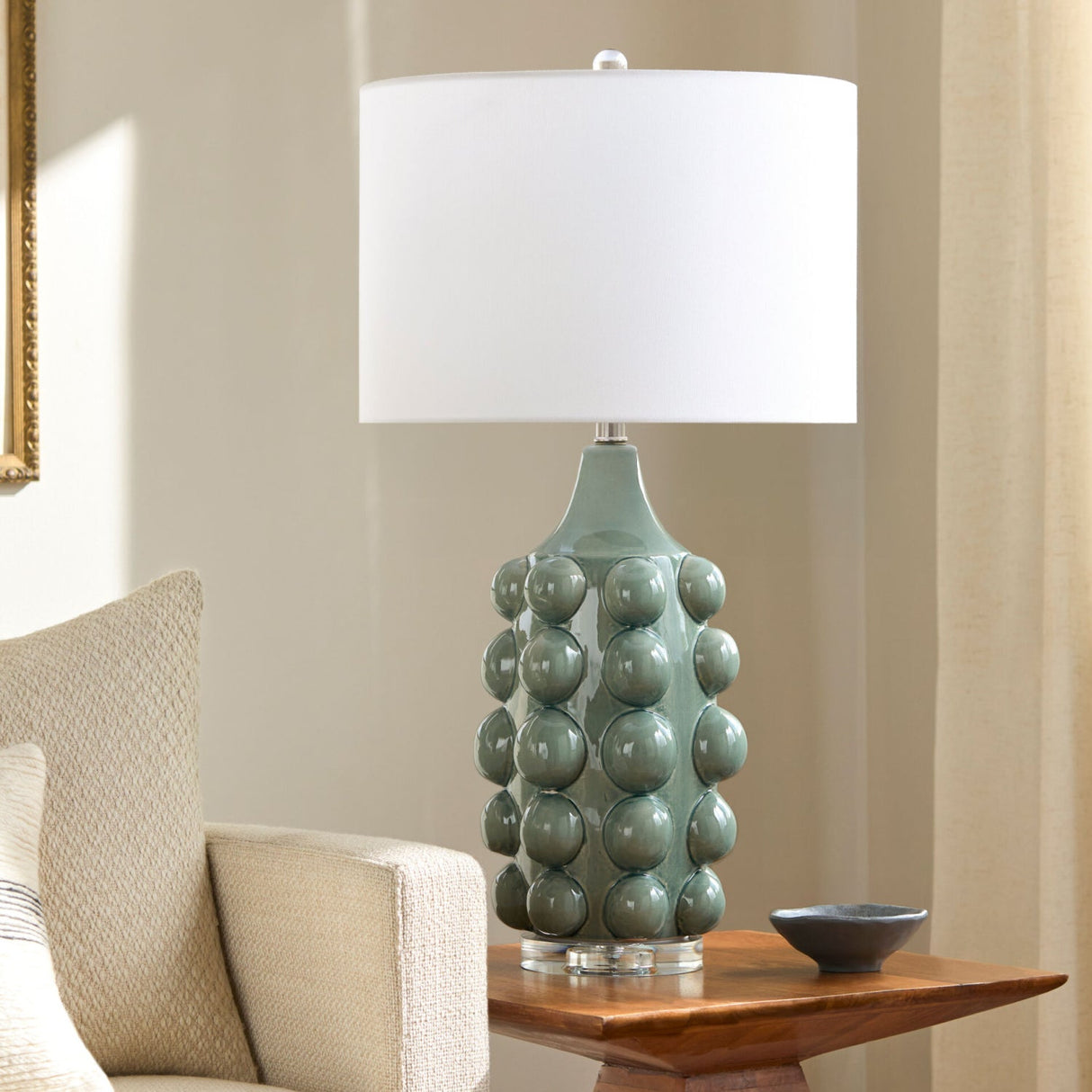 Modern European furniture - Bobbled Ceramic Accent Table Lamp - www.oroa.com