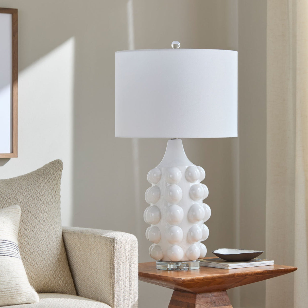 Modern European furniture - Bobbled Ceramic Accent Table Lamp - www.oroa.com