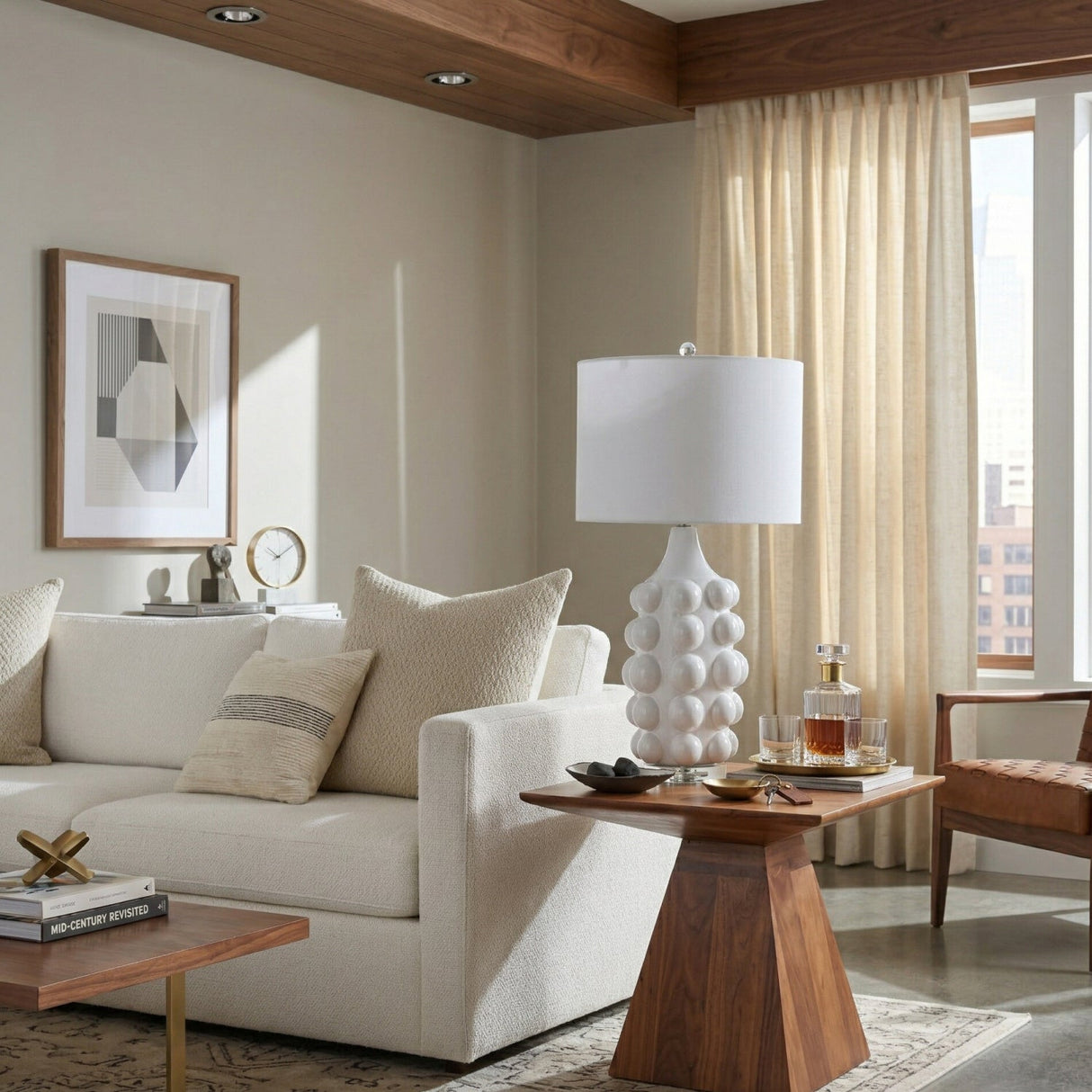 Modern European furniture - Bobbled Ceramic Accent Table Lamp - www.oroa.com
