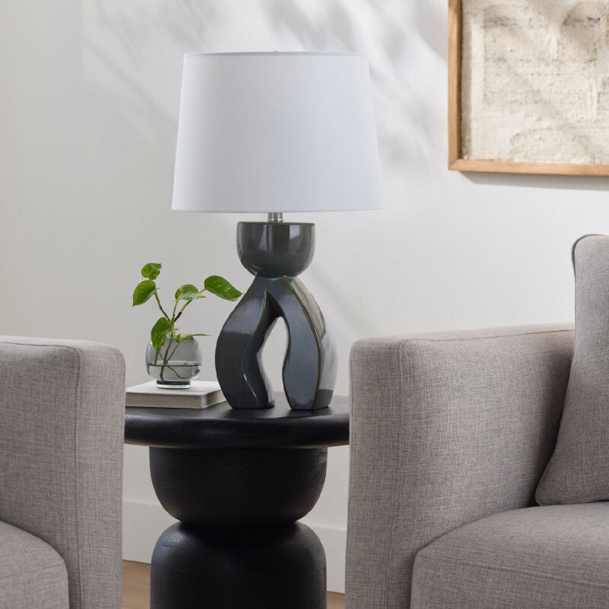Modern European furniture - Glazed Green Ceramic Table Lamp - www.oroa.com