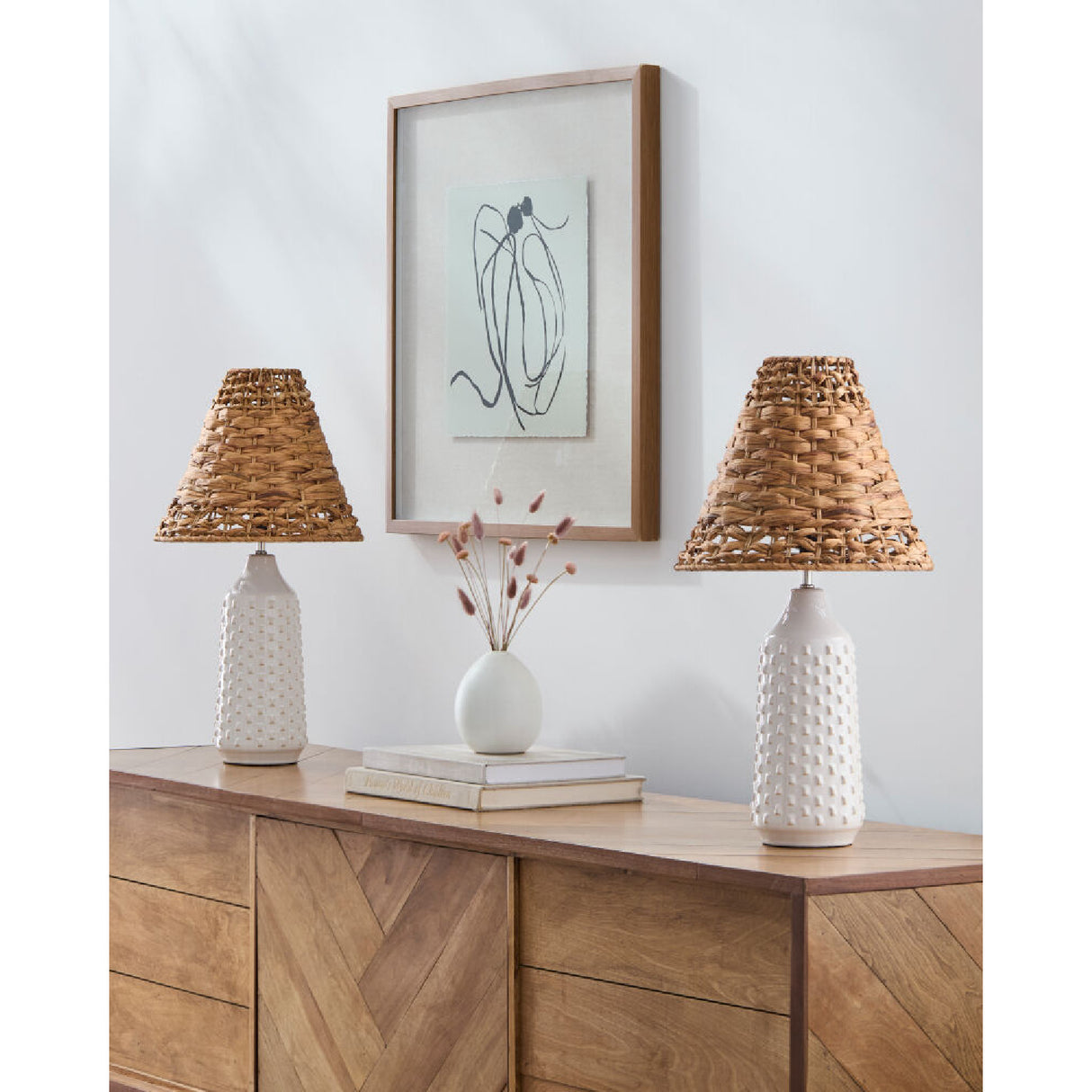 Modern European furniture - Braided Seagrass Table Lamp Set (2) - www.oroa.com
