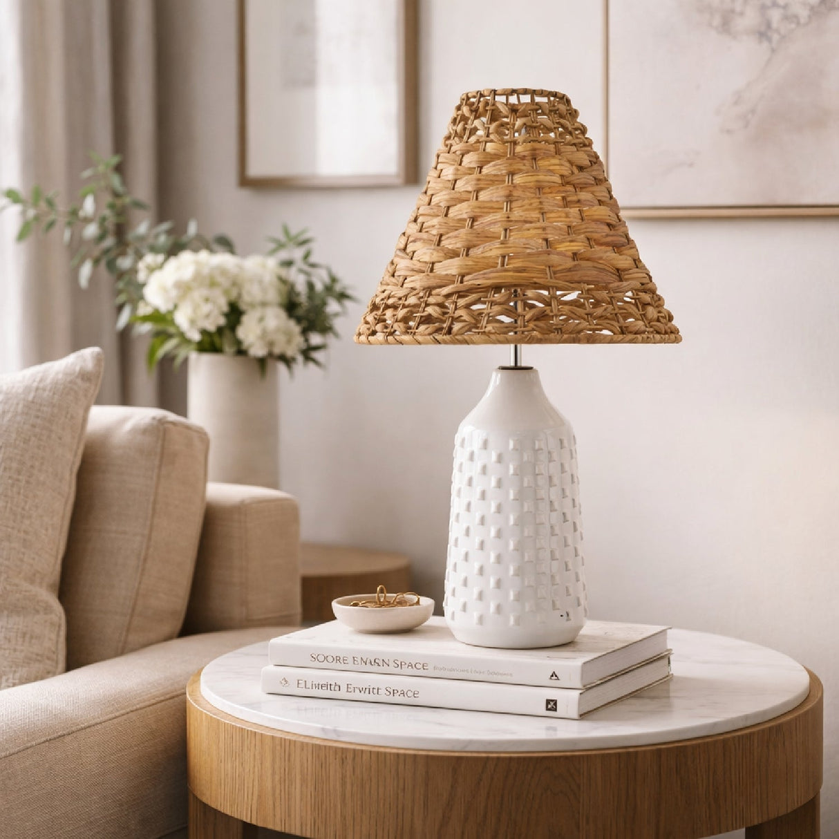 Modern European furniture - Braided Seagrass Table Lamp Set (2) - www.oroa.com