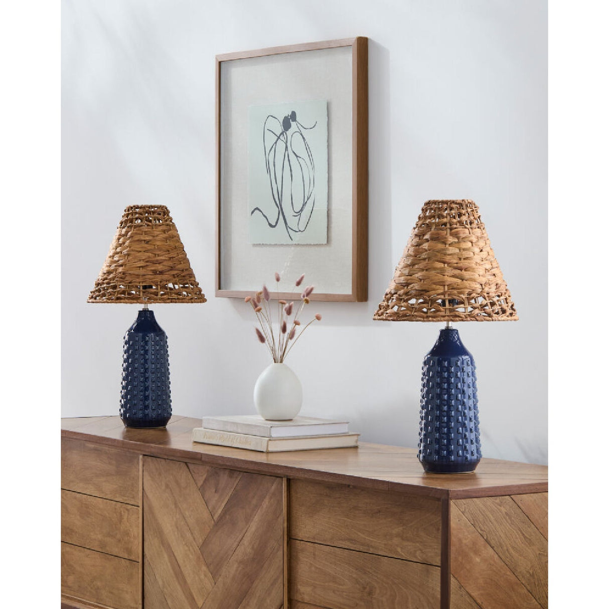 Modern European furniture - Braided Seagrass Table Lamp Set (2) - www.oroa.com
