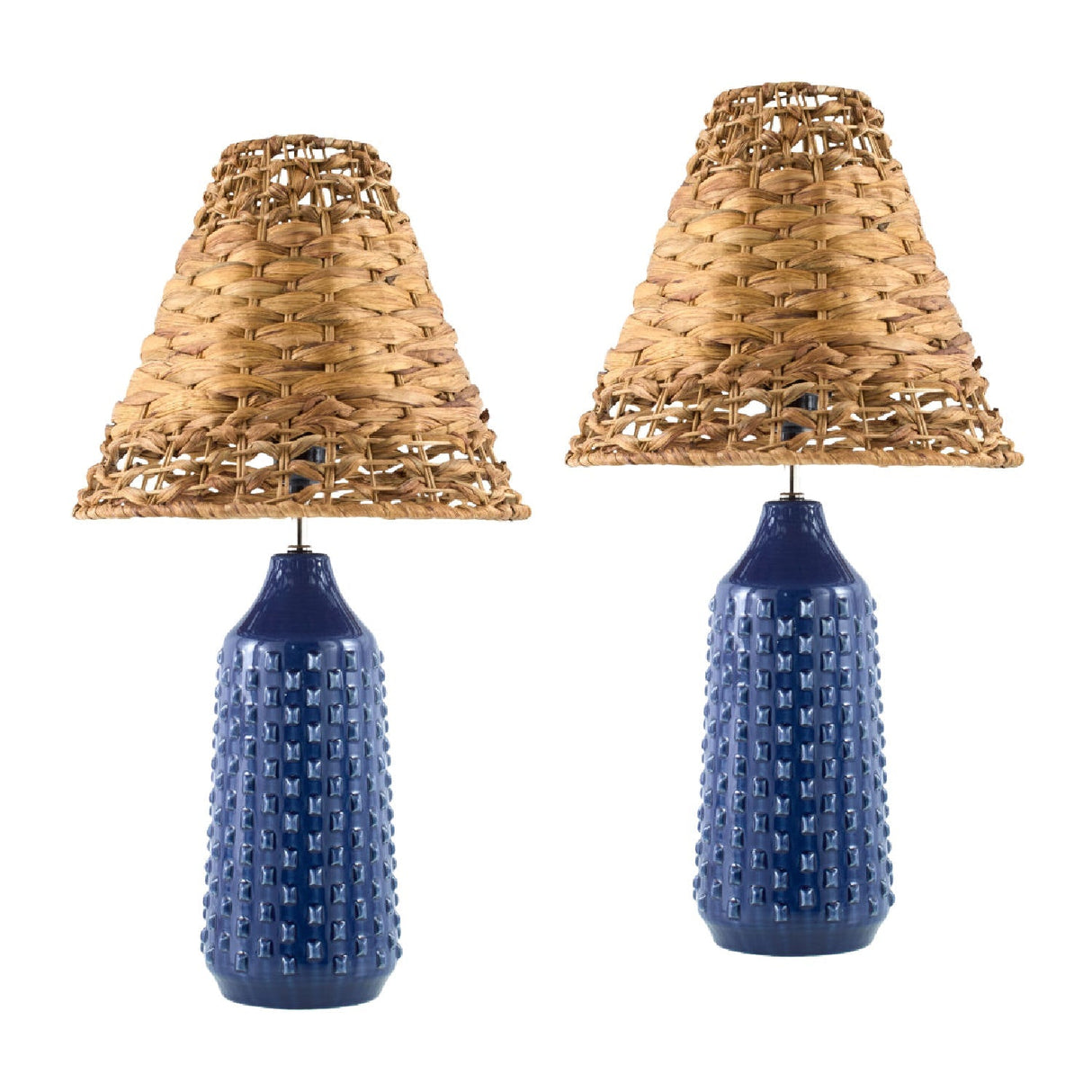 Modern European furniture - Braided Seagrass Table Lamp Set (2) - www.oroa.com