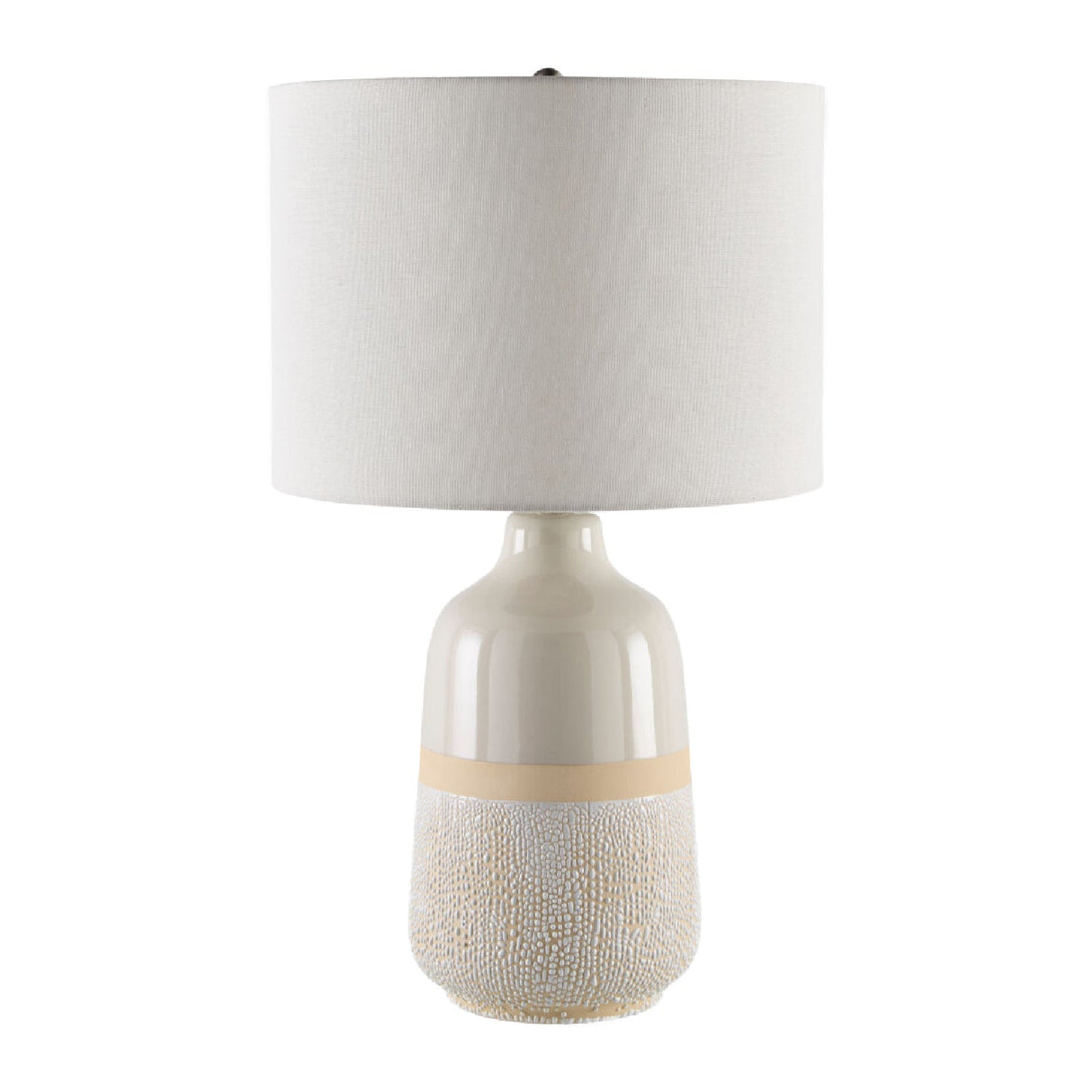 Modern European furniture - Glazed White Ceramic Table Lamp - www.oroa.com