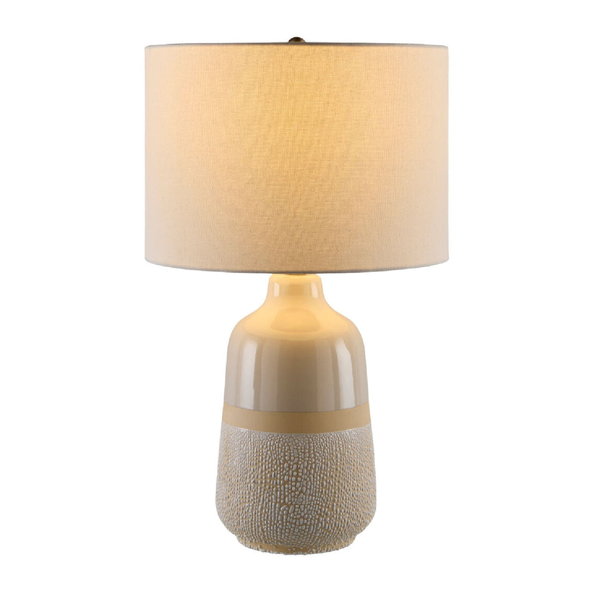 Modern European furniture - Glazed White Ceramic Table Lamp - www.oroa.com