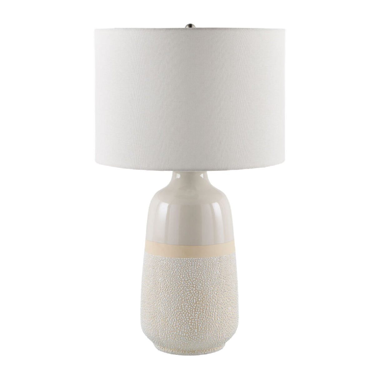 Modern European furniture - Glazed White Ceramic Table Lamp - www.oroa.com