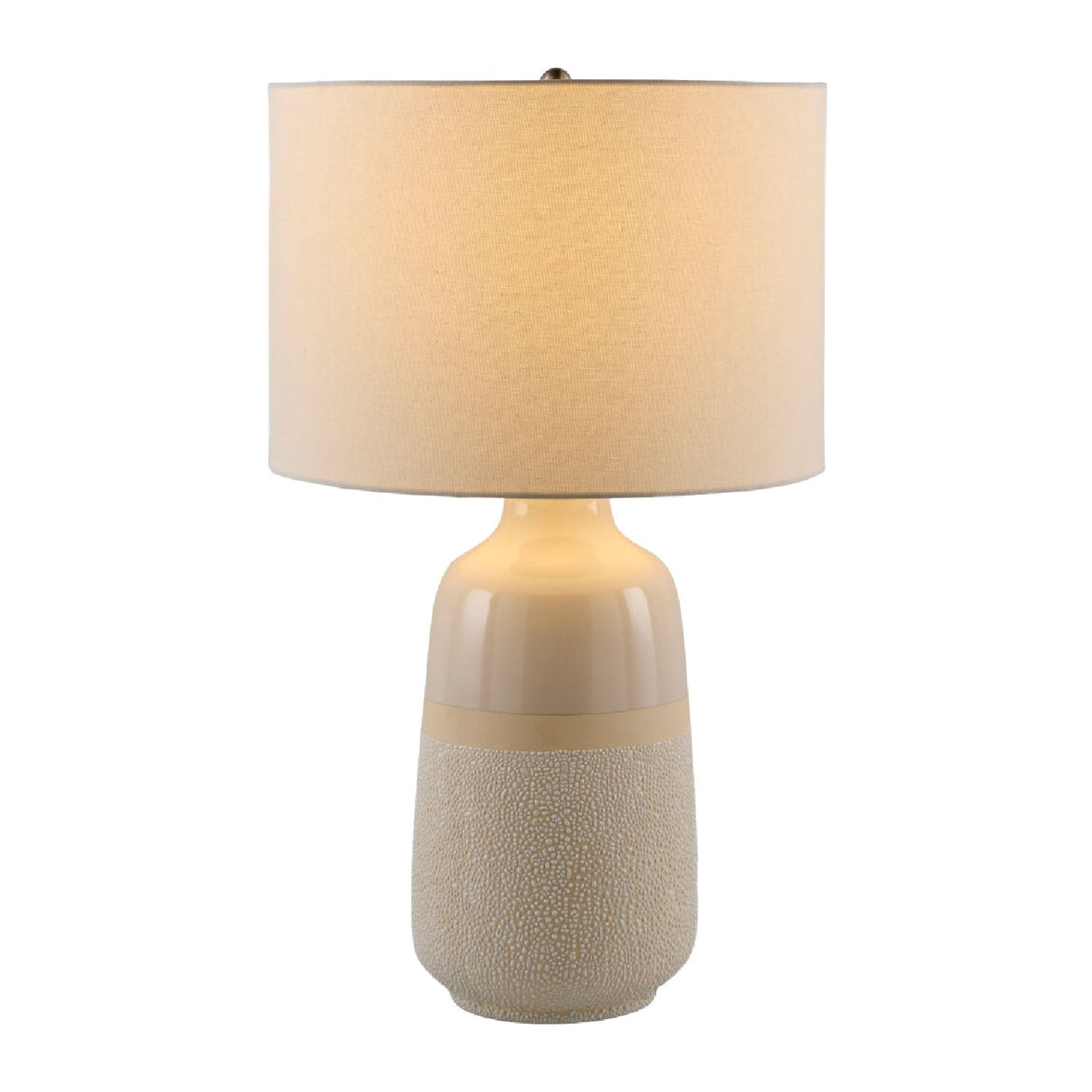 Modern European furniture - Glazed White Ceramic Table Lamp - www.oroa.com