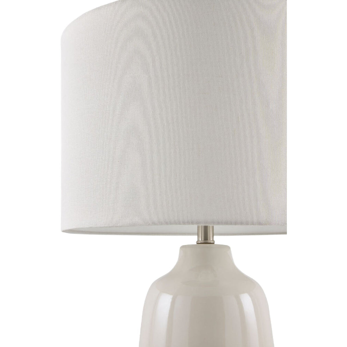 Modern European furniture - Glazed White Ceramic Table Lamp - www.oroa.com