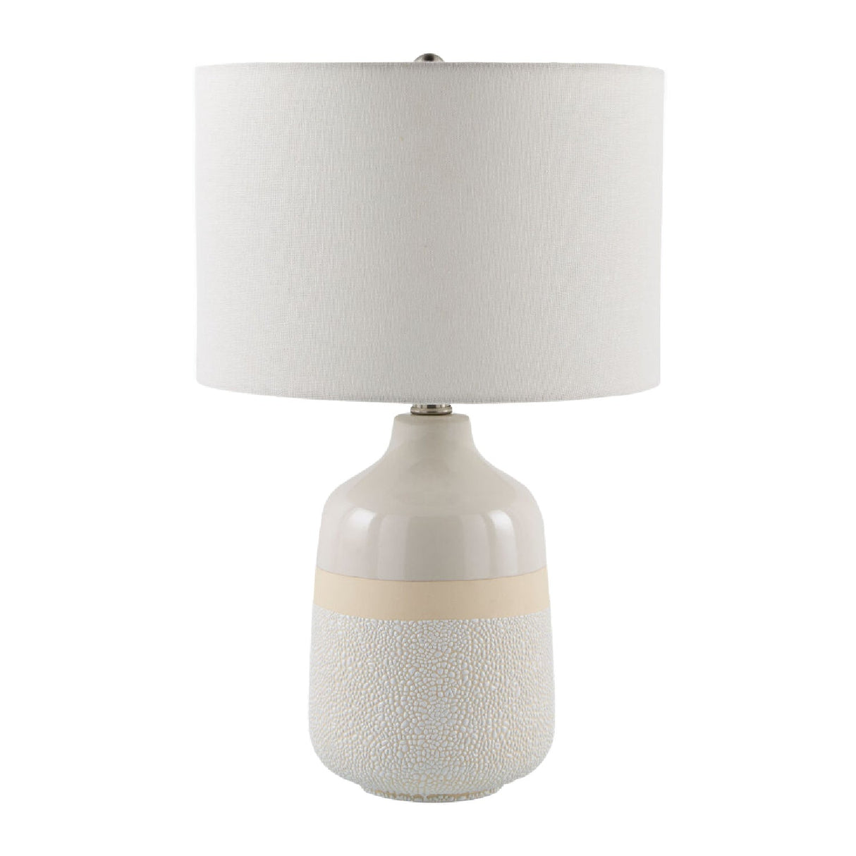 Modern European furniture - Glazed White Ceramic Table Lamp - www.oroa.com