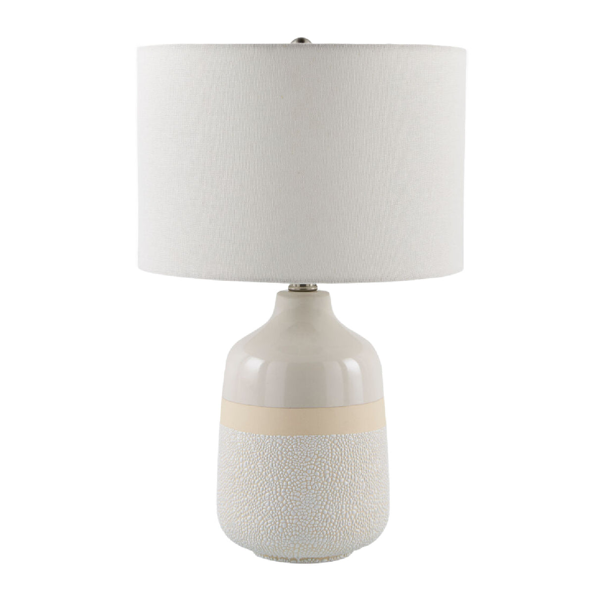 Modern European furniture - Glazed White Ceramic Table Lamp - www.oroa.com
