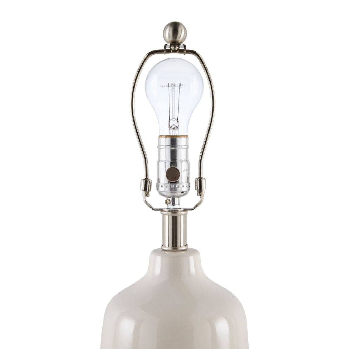 Modern European furniture - Glazed White Ceramic Table Lamp - www.oroa.com