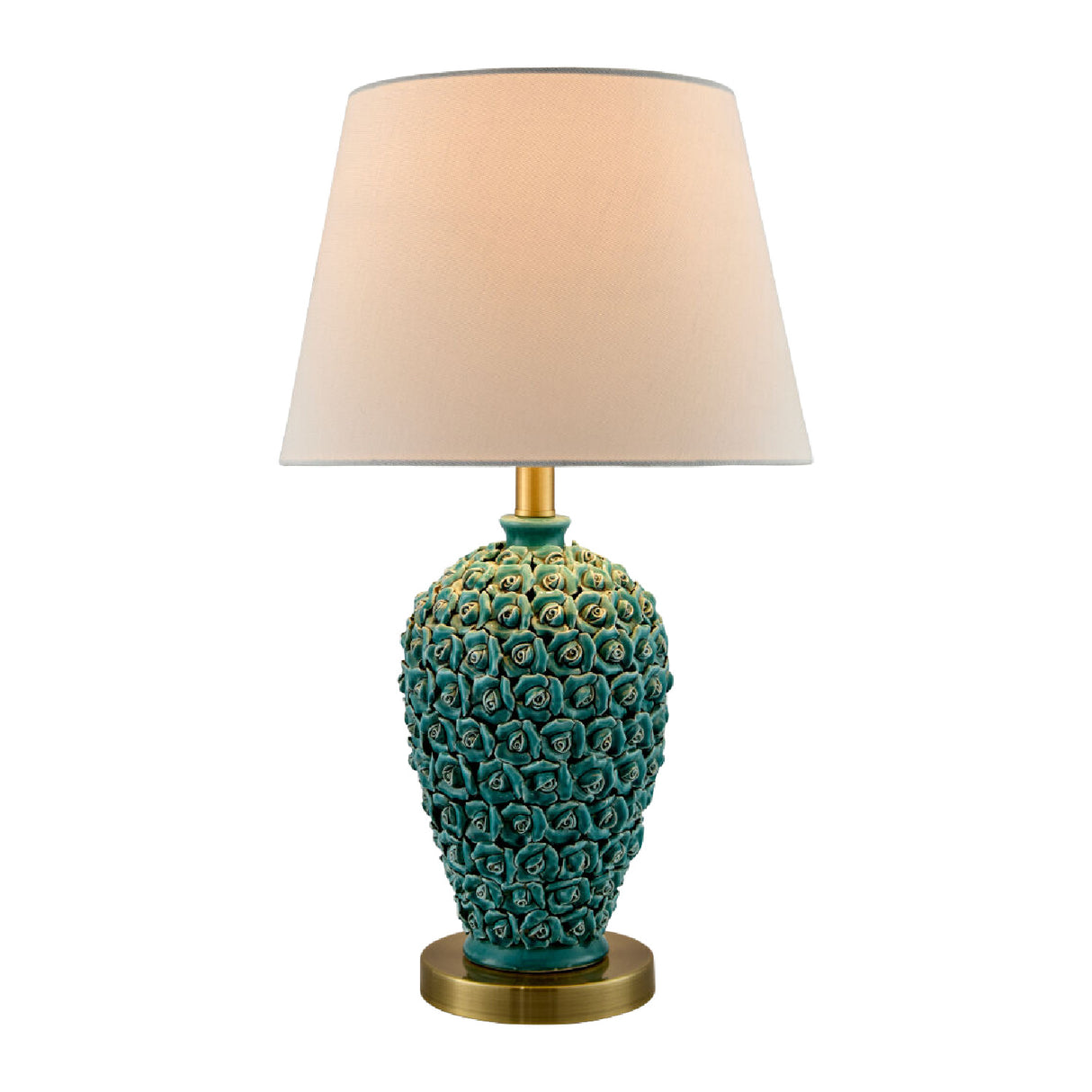 Modern European furniture - Green Ceramic Rose Table Lamp - www.oroa.com