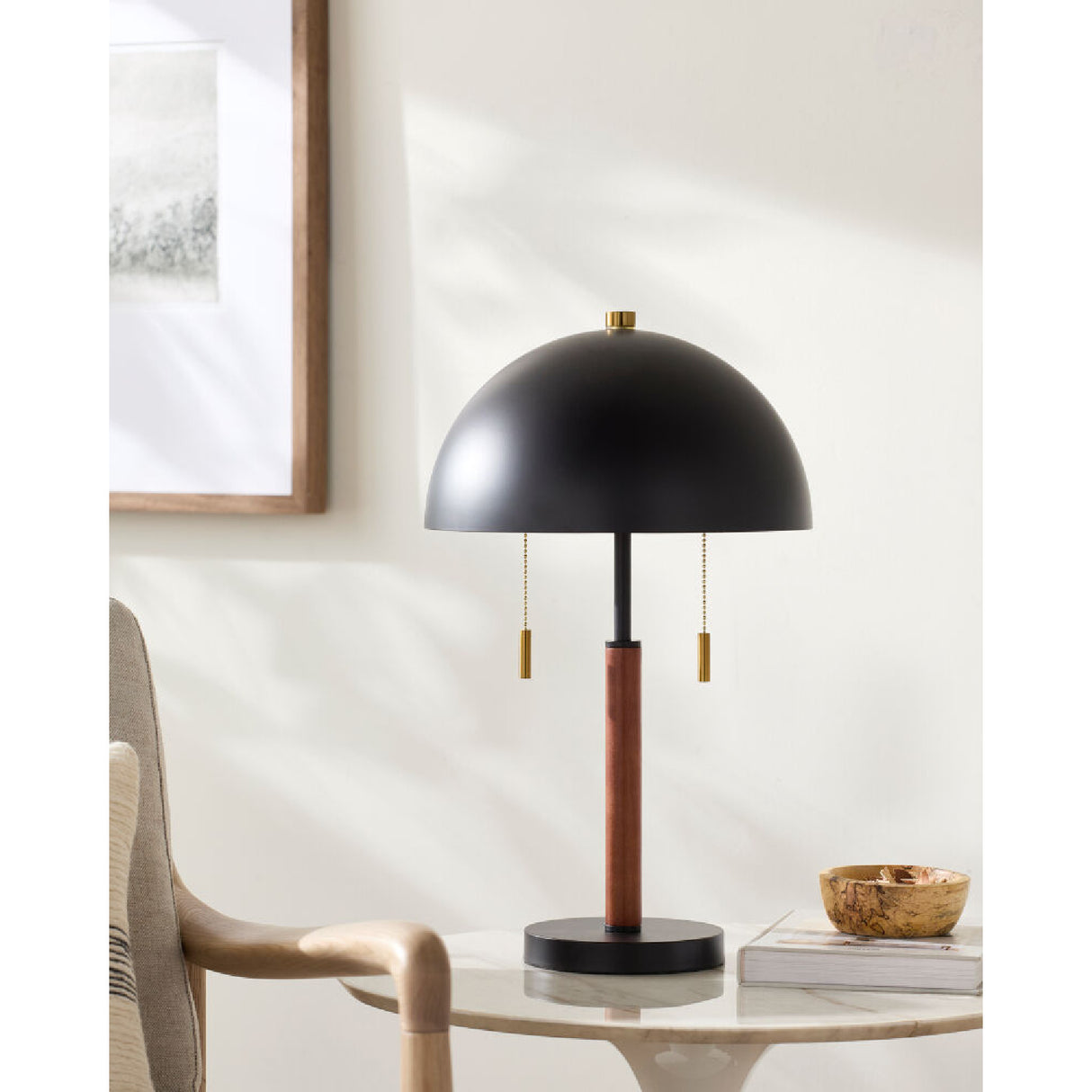 Modern European furniture - Black Metal Dome Table Lamp - www.oroa.com