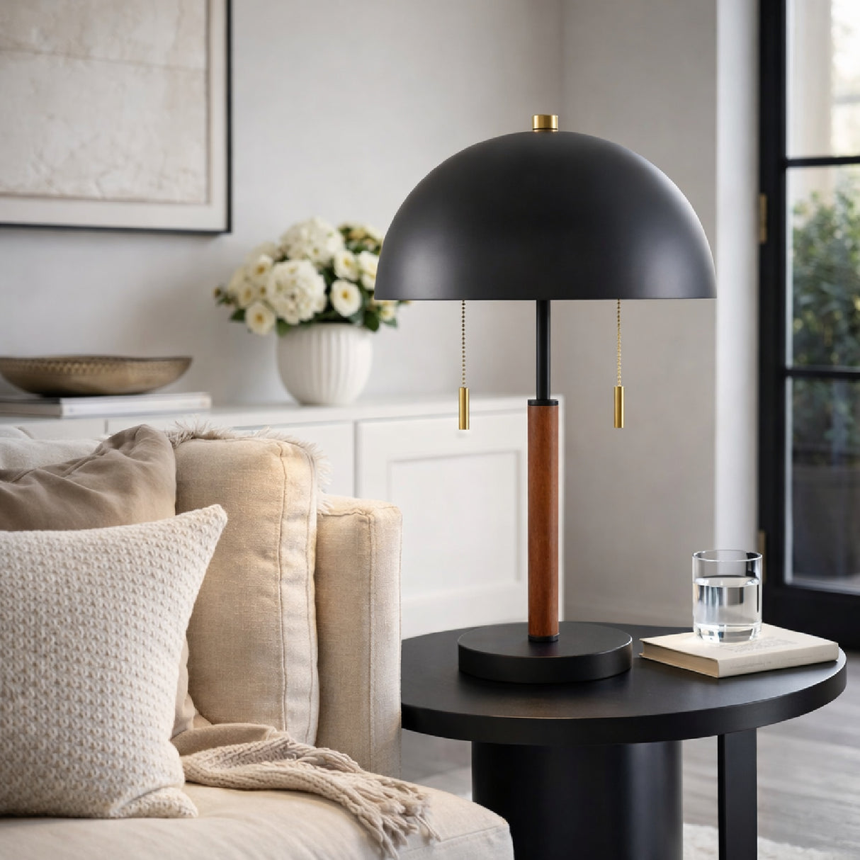 Modern European furniture - Black Metal Dome Table Lamp - www.oroa.com