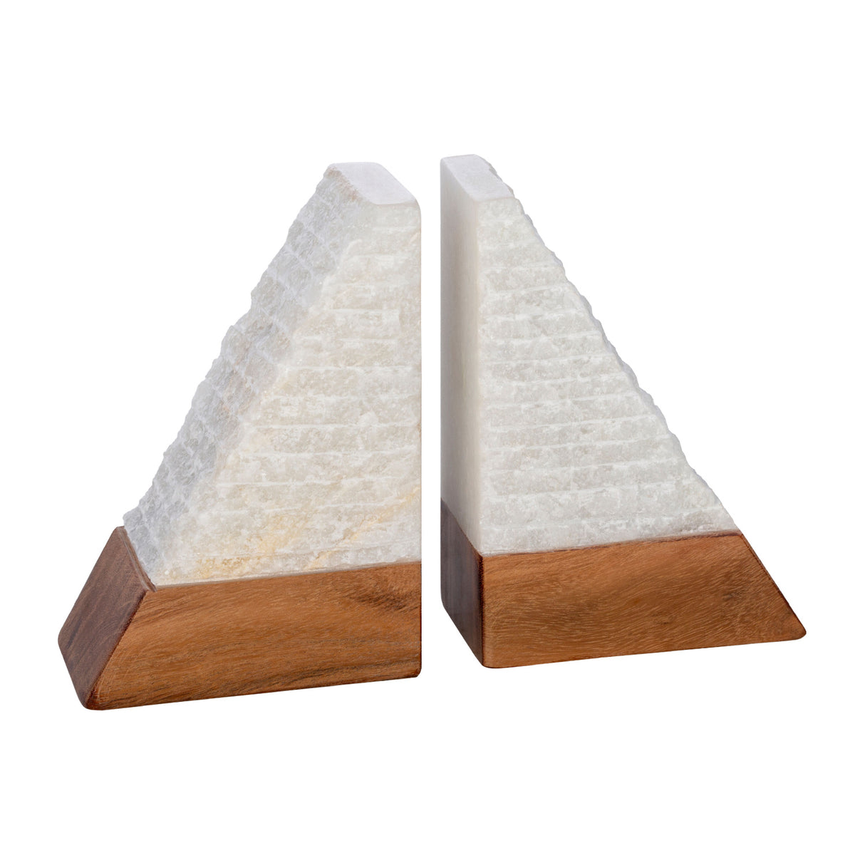 Modern European furniture - White Stone Triangular Bookend Set (2) - www.oroa.com