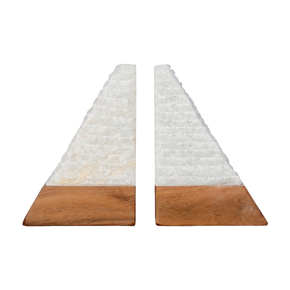 Modern European furniture - White Stone Triangular Bookend Set (2) - www.oroa.com