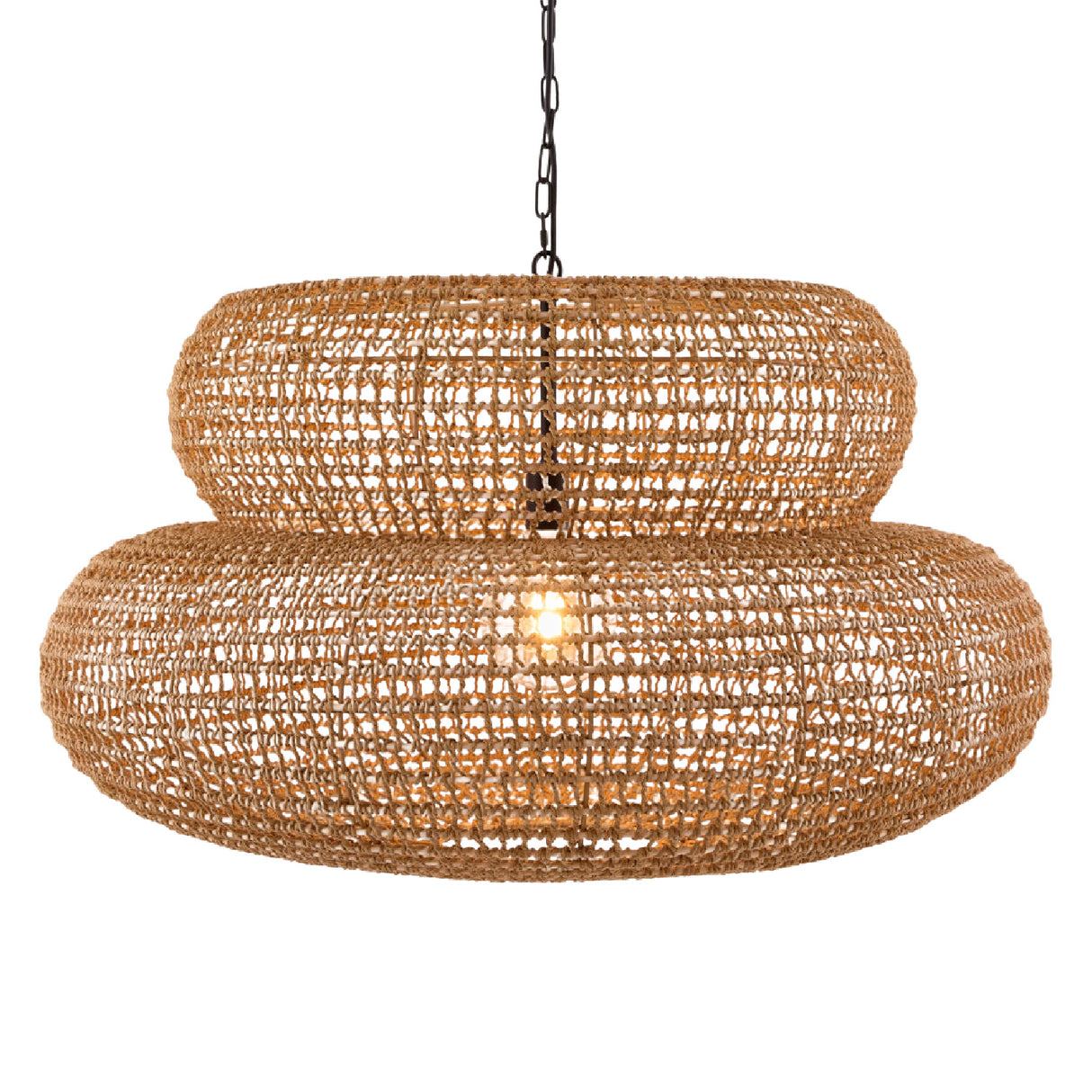 Brown Woven 2-Tier Pendant Lamp | Oroa.com