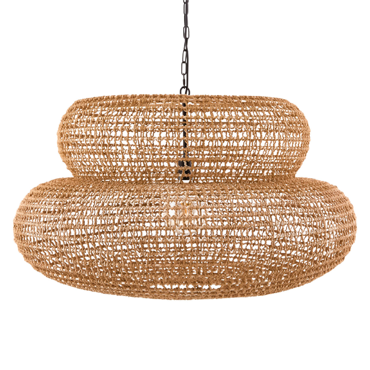 Brown Woven 2-Tier Pendant Lamp | Oroa.com