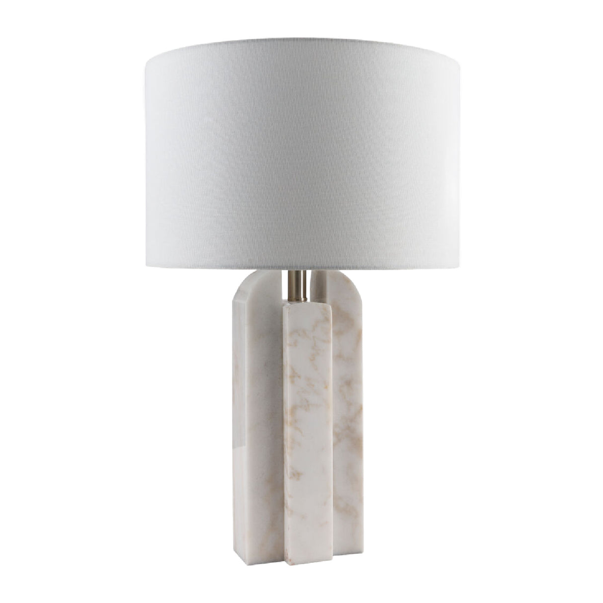 Modern European furniture - White Marble Linen Table Lamp S - www.oroa.com