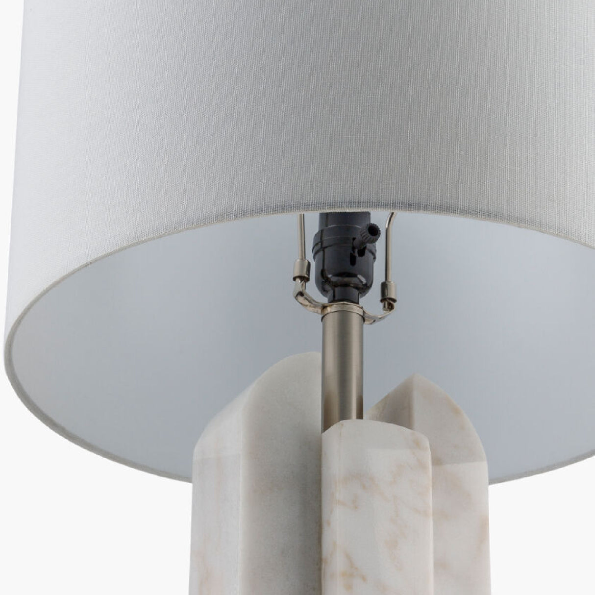 Modern European furniture - White Marble Linen Table Lamp S - www.oroa.com