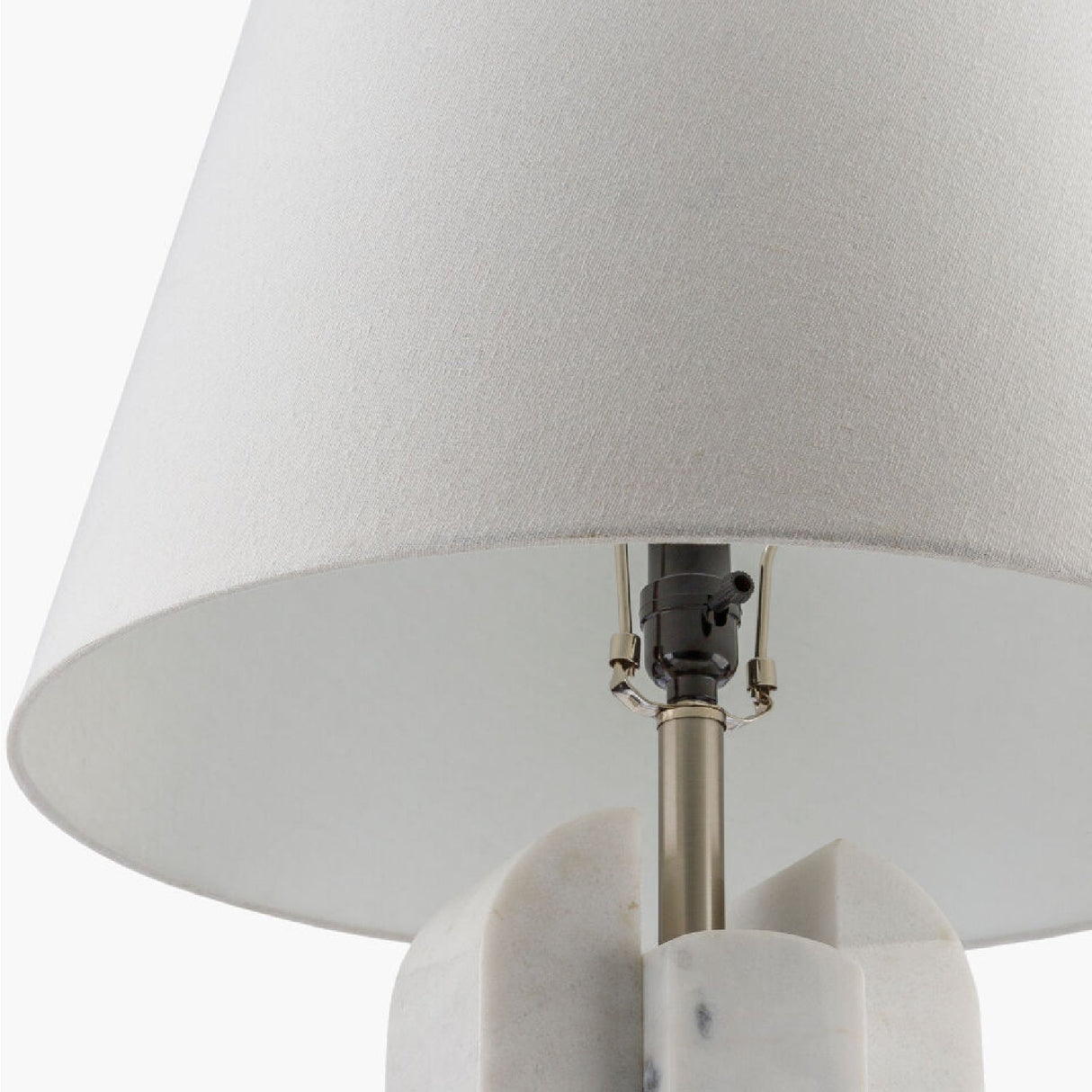 Modern European furniture - White Marble Linen Table Lamp L - www.oroa.com