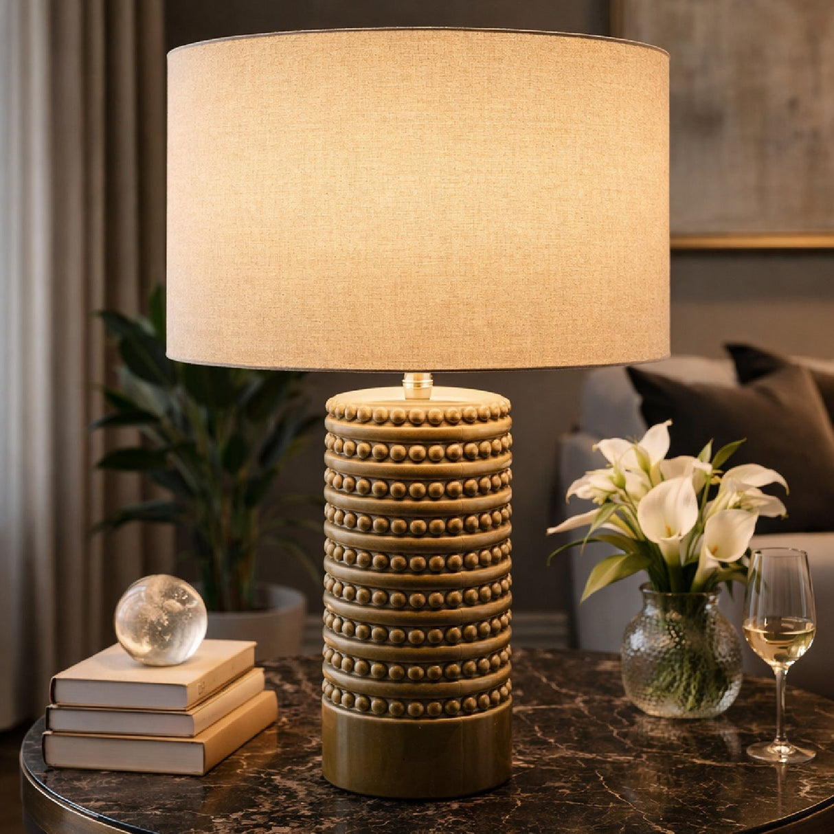 Modern European furniture - Glazed Ceramic Accent Table Lamp - www.oroa.com