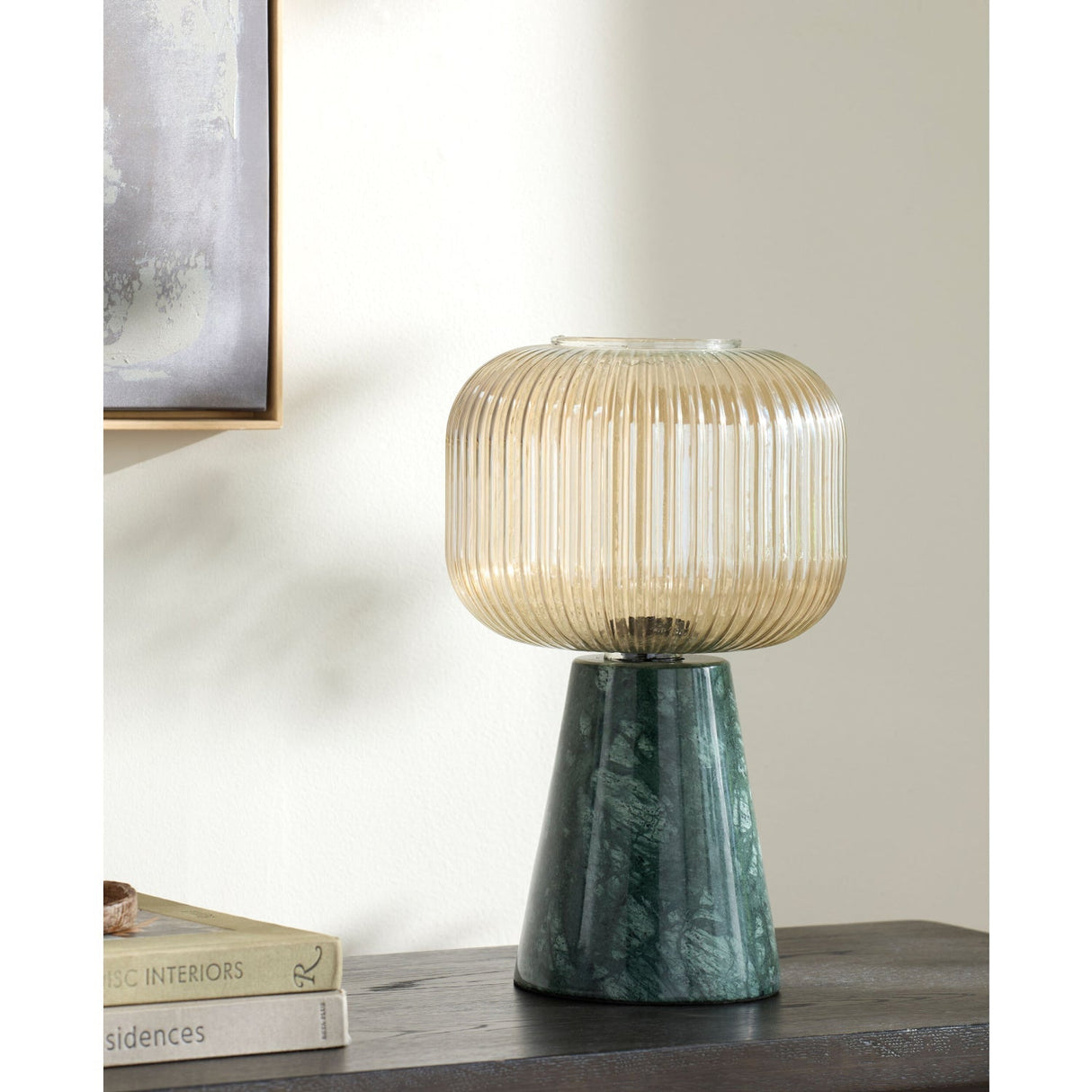 Modern European furniture - Green Marble Accent Table Lamp - www.oroa.com