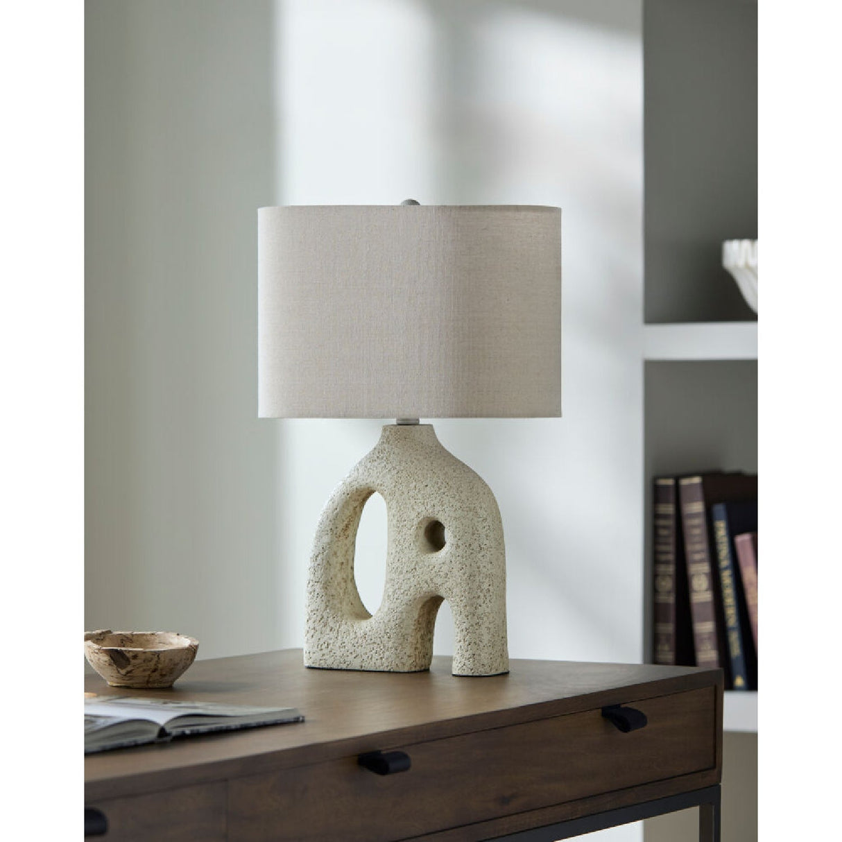 Modern European furniture - Abstract Carved Base Table Lamp - www.oroa.com
